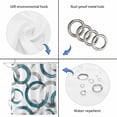 thumbnail image 3 of Polyester Fabric Turquoise Grey Shower Curtain, Geometric Circle Modern Abstract Simple Art Waterproof Bathtub Curtain Bathroom Decor Set with Hooks 60 x 72 Inches, 3 of 6
