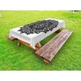 thumbnail image 1 of Henna Outdoor Tablecloth, Ethnic Floral Ornament with Far Eastern Art Motifs Ancient Cultures Vintage Style, Decorative Washable Fabric Picnic Table Cloth, 58 X 84 Inches,Black White, by Ambesonne, 1 of 2