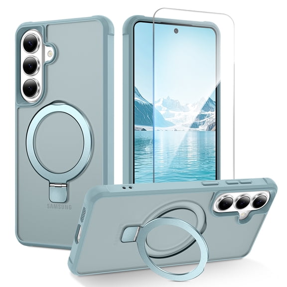 Allytechgroup for Samsung Galaxy S26  Plus 6.7" Case with Screen Protector Ring Holder, Magnetic Back Cover Compatible with Magsafe & Car Mount Heavy Duty Shockproof Ring Grip Non-Slip, Blue