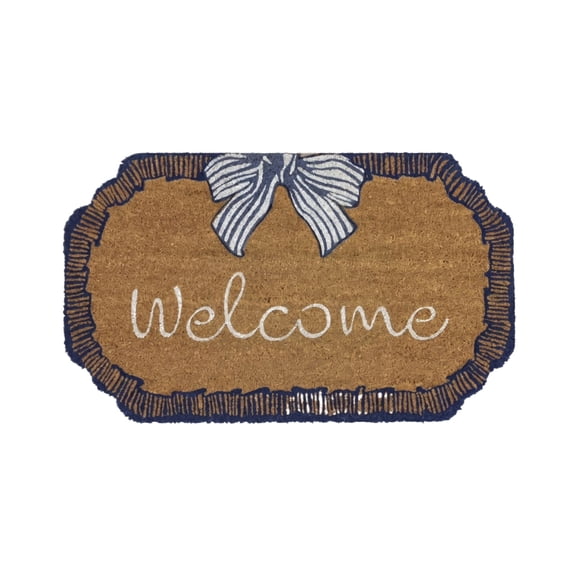 Welcome Coir Bowknot Doormat Non Slip Front Door Mats Indoor Outdoor Entryway for Front Porch Home Decor 30 x 48 Inch