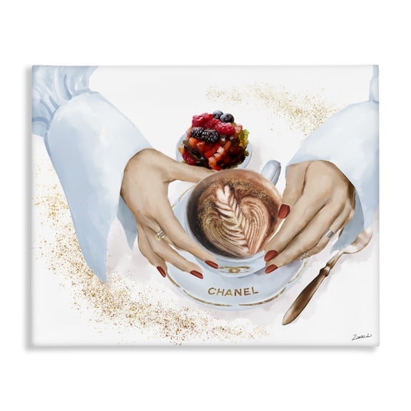 Stupell Industries Contemporary Coffee Cup with Fashion Detail Canvas Art, 20 x 16, by Ziwei Li