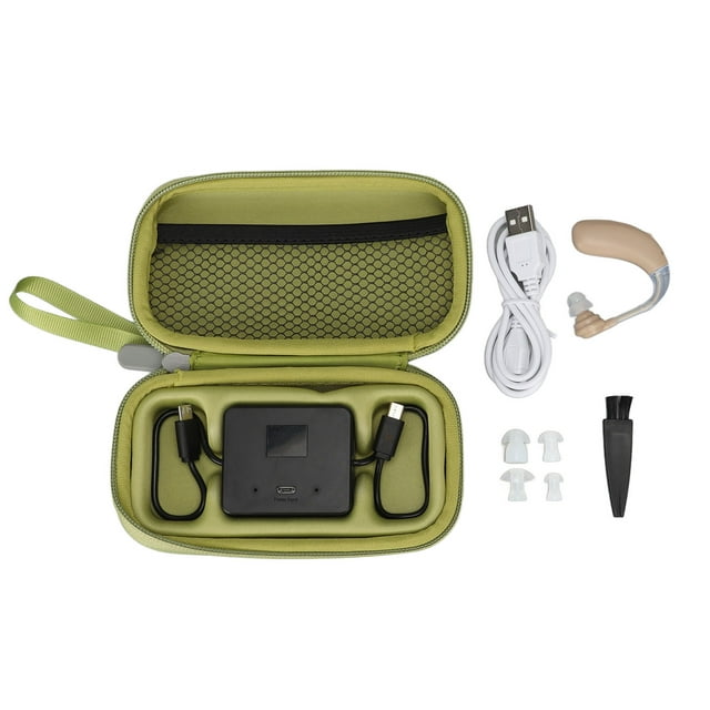 Audífono recargable Sound Aid, amplificador de voz, auriculares para películas, clases, reuniones, color piel.
