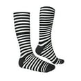 thumbnail image 3 of Fotbe Black And White Stripes print Women's Men's Novelty Crew Socks Cotton Socks Knee High Socks for Walking,Running,Nurses,Pregnancy, 3 of 9