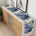 thumbnail image 4 of Blue Grey Fall Table Runner 48 Inches Long Farmhouse Dress Scarves, Vintage Thanksgiving Botanical Dining Tablerunner for Coffee Table/Kitchen Island/Party Décor, 13" x 48", 4 of 8