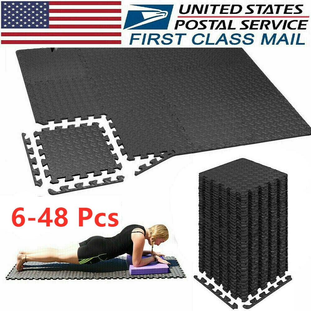 12× Exercise Mat Protective Flooring Mats with EVA Foam Interlocking Tiles US 