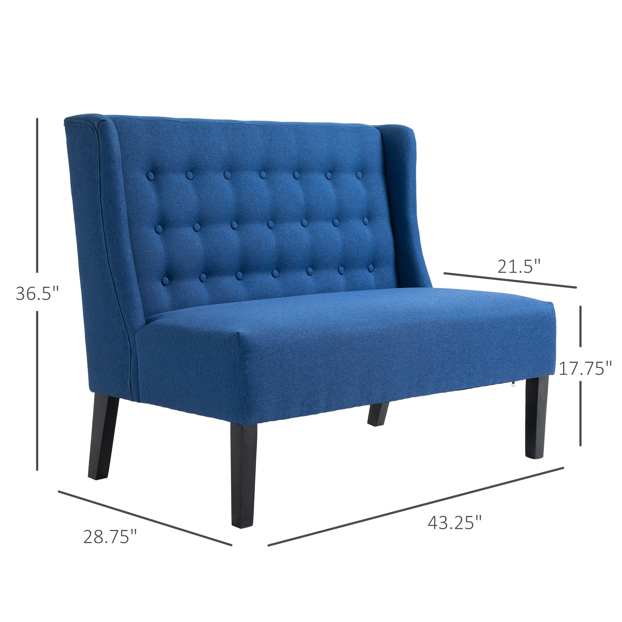 Details about   Armless Fabric Loveseat Double Seat Sofa Tufted Upholstery Couch Living Room 