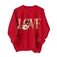 thumbnail image 1 of DondPO Hauts de la Saint-Valentin pour Femmes Couleur Unie Col Rond Manches Longues Imprimé Saint-Valentin Sweat à Capuche Pull-Over pour Femmes Or TG Liquidation!, 1 of 3