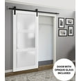 thumbnail image 3 of Sliding Barn Door with Hardware | Lucia 2552 White Silk with Frosted Glass | 6.6FT Rail Hangers Sturdy Set | Lite Wooden Solid Panel Interior Doors, 3 of 6