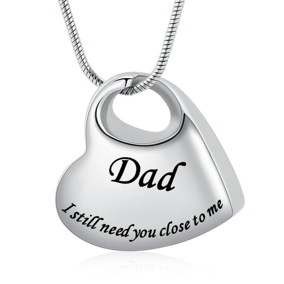 Heart Urn Necklace for Ashes for Dad / Mom / Son / Brother / Mum / Grandparents Urn Cremation Jewelry for Ashes Memorial Human Ashes Pendant