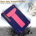 thumbnail image 4 of Dteck Galaxy Tab S7 Case 2020 , Heavy Duty 3 in 1 Hybrid Rugged Shockproof Case with Kickstand S Pen Holder for Samsung Galaxy Tab S7 11 inch Model SM-T870/T875/T878, Navy + Rose, 4 of 5