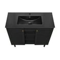 thumbnail image 4 of Bron 36" Freestanding Bathroom Vanity in Black Oak with Black Sink Top, 4 of 7