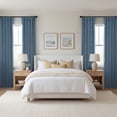 thumbnail image 4 of Reverie Blue Faux Linen Room Darkening Curtain (1 Panel), Reverie Blue, 50W X 108L, 4 of 11