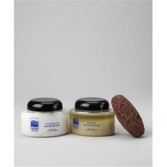 Dead Sea Spa Care DEADSEA-1 10 oz Almond Salt- 10 oz Eucalyptus-Mint Salt Scrub and Pumice Stone
