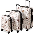 thumbnail image 2 of White 3-Piece Hardshell Luggage Set with Spinner Wheels, TSA Lock, Expandable Design, Durable ABS+PC Lightweight Suitcase for Travel, 2 of 10