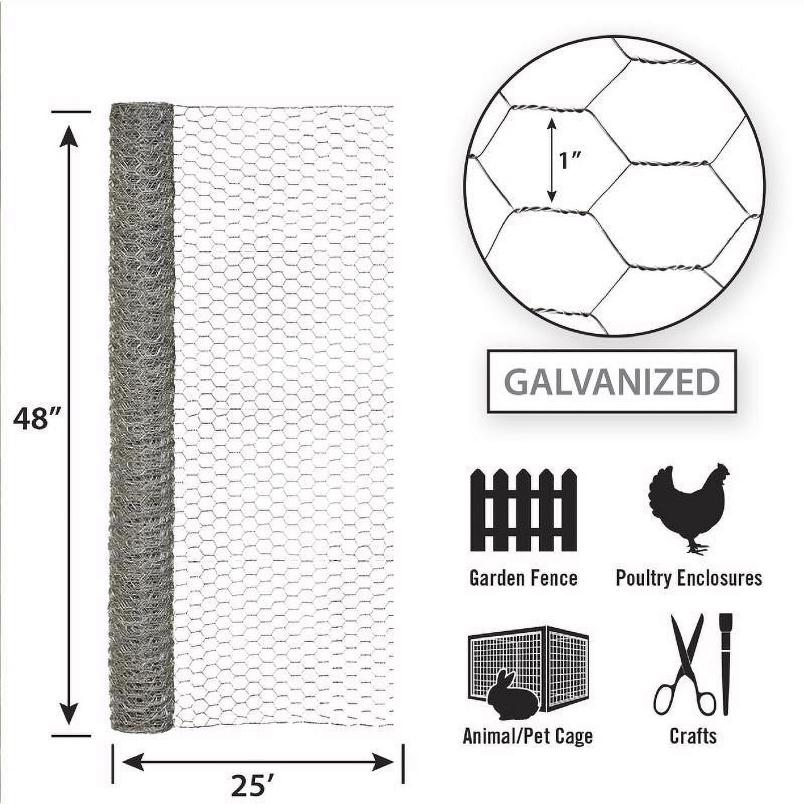 Garden Craft 48 in. x 25 ft. Galvanized Fence Hex Netting