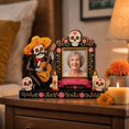 thumbnail image 4 of Wooden Picture Frame Day of The Dead Decorations with Sugar Skull Accents for Halloween Home Display, 4 of 6