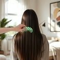 thumbnail image 4 of Unique Bargains 1 Pc Semicircle Retro Checkerboard Hair Comb Green White Acetate Sheet, 4 of 5
