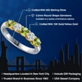 thumbnail image 2 of Gem Stone King 925 Silver and 10K Yellow Gold Green Peridot and Lab Grown Diamond Wedding-Bands Ring for Women | 0.96 Cttw | Round 3.5MM | Gemstone August Birthstone | Size 7, 2 of 6