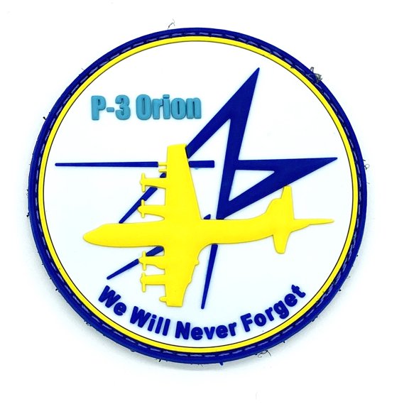 Lockheed Martin P-3 Orion Sunset GITD PVC Patch With Hook and Loop, Officially Licensed, 3"
