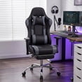 thumbnail image 4 of edx Ergonomic Video Gaming Chair High Back Office Chair with Lumbar Support and Adjustable Armrests Footrest Swivel Racing Chair, Black Gray, 4 of 9