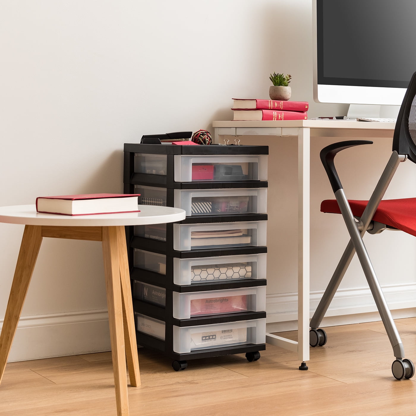 Iris Usa 6 Drawer Cart With Organizer Top Black Walmart Com Walmart Com