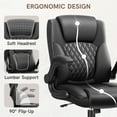 thumbnail image 6 of COOLHUT Leather Office Chair, Big and Tall Office Chair 400LBS Wide Seat Ergonomic Computer Desk Chair High Back Executive Leather Chair Adjustable Task Chair Lumbar Back with 8-Year Warranty, Black, 6 of 10