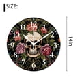 thumbnail image 2 of 14 Inch Wall Clock Battery Operated Silent Clock Decorative for Office, Kitchen, Outdoor, Living Room，Floral Print Day of The Dead Skull Gothic Multicolor, 2 of 4