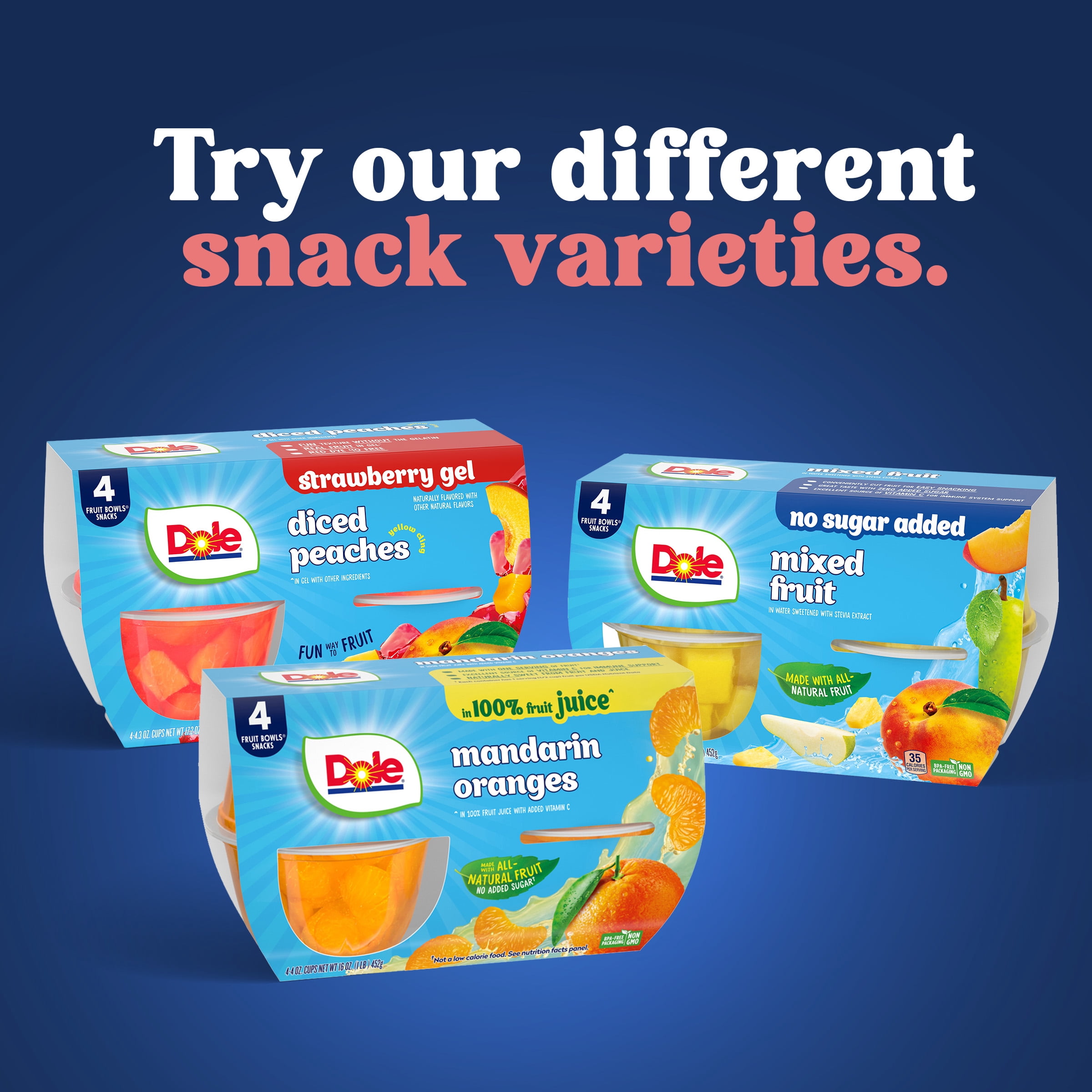 (6 pack) Dole Fruit Bowls Apples & Creme Layers Snacks, 4.3oz 4 Total Cups