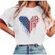 thumbnail image 2 of TaTaai Womens Independence Day Printed Casual Tops Round Neck Short Sleeve Pullover T Shirts Soft Lightweight Comfy Fashion Daily Holiday Party Outfits Gift, 2 of 5