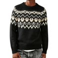 thumbnail image 4 of Plus Size Sweaters for Women Fair Isle Knit Long Sleeve Crew Neck Pullover Vintage Geometric Loose Fit Casual Fall Winter Sweater Tops, 4 of 5