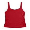 thumbnail image 4 of Gyujnb Women Y2K Square Neck Sleeveless Crop Cami Tank Top, Slim Fit Basic Casual Going‑Out Camisole,Red, 4 of 4