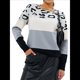 thumbnail image 1 of Suéter de Rayas con Estampado de Leopardo para Mujer, Cuello Redondo, Larga, Tejido con Bloques de Color Azul L, 1 of 3