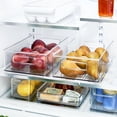 thumbnail image 5 of iDesign Plastic Stackable Fridge Bin with Handles, Set of 3, Clear, Made in USA, 5 of 9