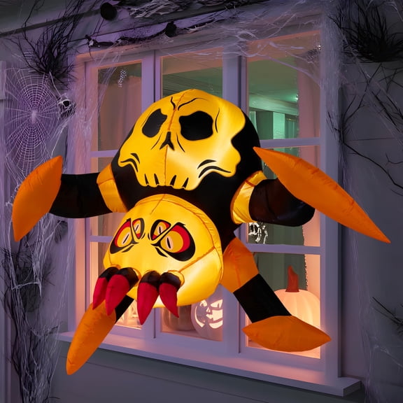 Decoración de ventana LED con forma de araña hinchable JOYIN para Halloween, de 4 pies