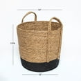 thumbnail image 3 of Better Homes & Gardens Round Seagrass Baskets, Natural, Black, Set of 2, Large & Medium, 3 of 7