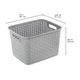 thumbnail image 2 of Sterilite 12736A06 Tall Weave Basket, 1.8 cu-ft Capacity, Plastic, Cement, Rectangle, 2 of 4