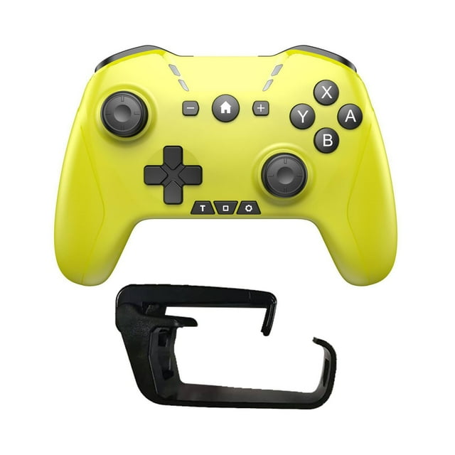 Manette de Jeu Sans Fil pour Windows 7 8 10 Pcs/iphone/android/switch, Double Choc USB Bluetooth Manette de Jeu Joystick (avec Support de Téléphone Mobile)