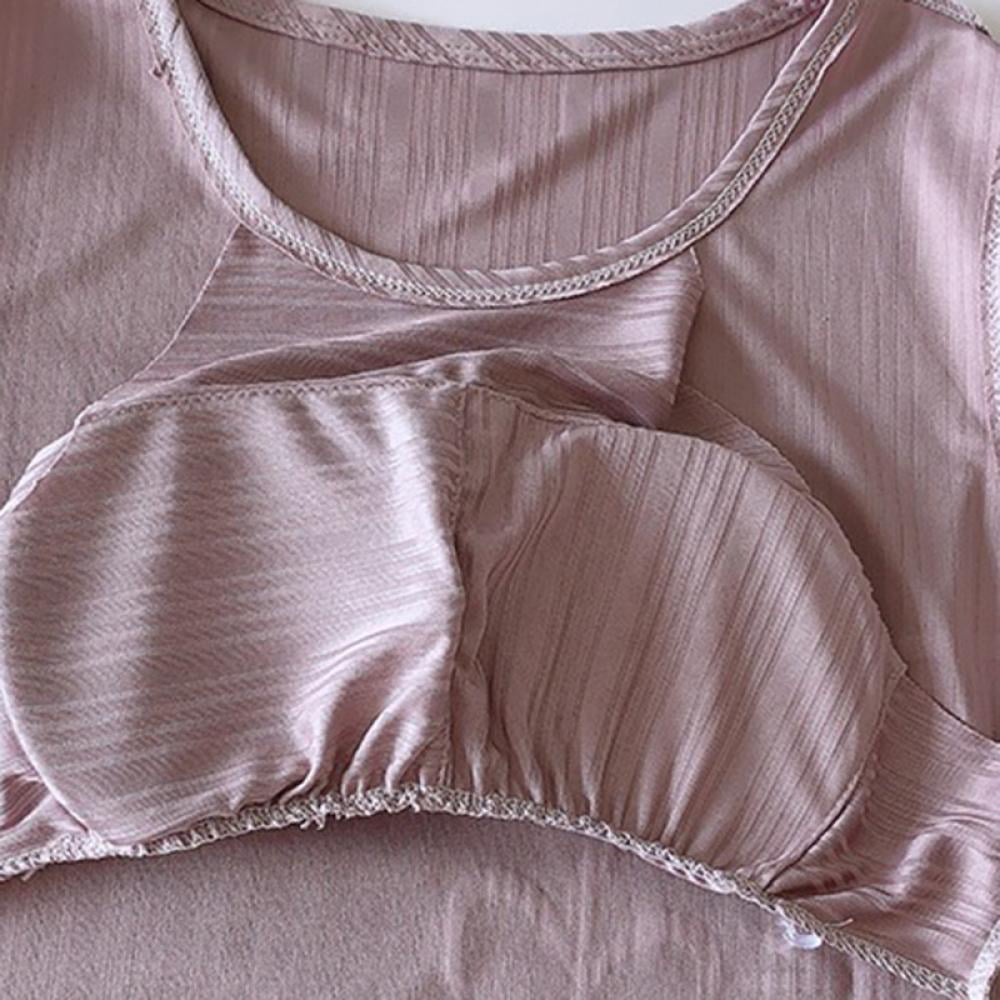 Women's Nightgowns with Built in Bra Soft Nightdress Full Slips Sleepwear  Sleep Dress Nightwear Comfort Stretch