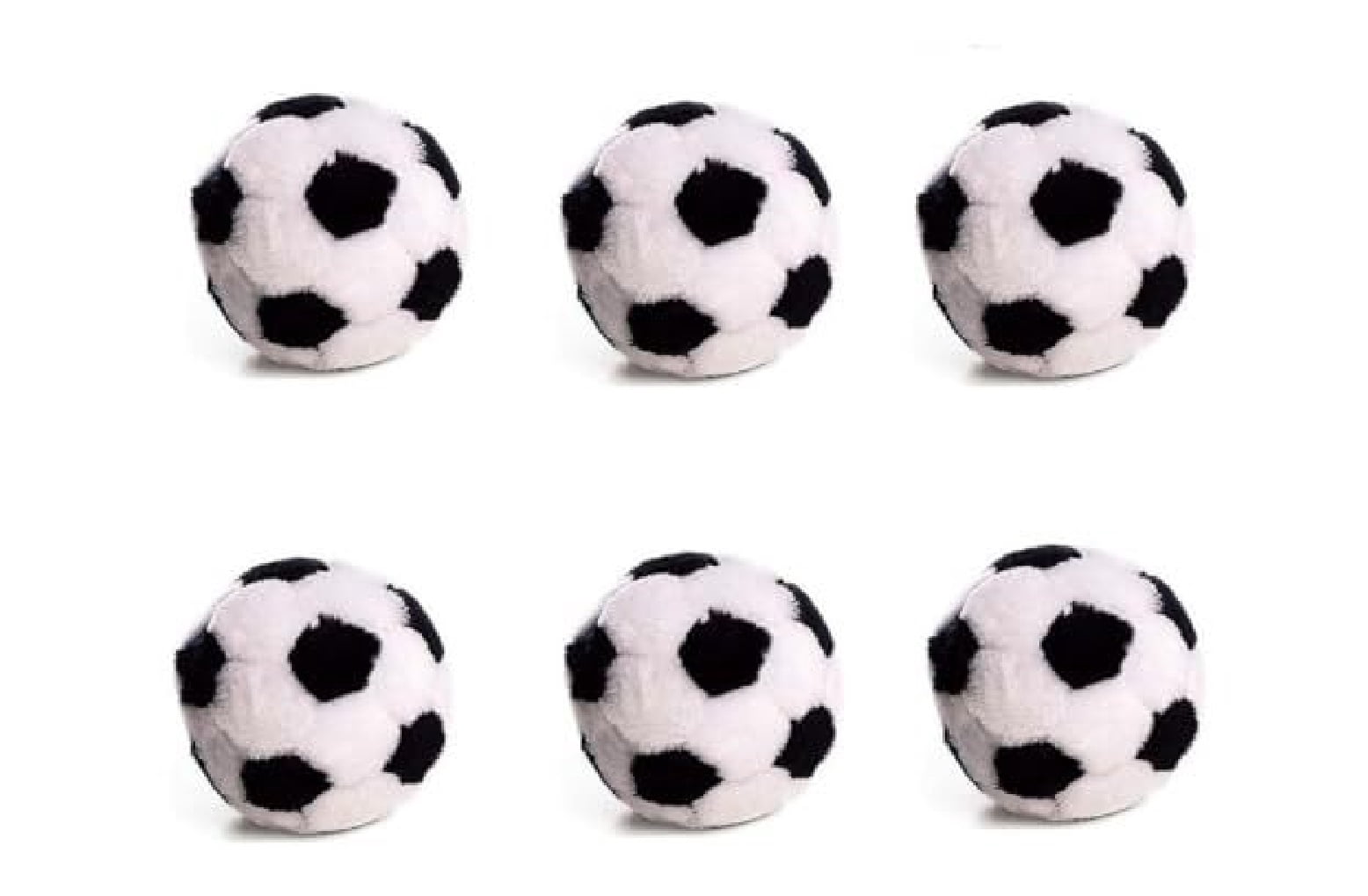 Dog Toys Soft Plush Soccer Ball Squeaker Black and White Sports Fetch Play 4.5" (2 Soccer Balls)