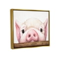 thumbnail image 3 of Stupell Industries Sweet Pink Pig Resting Snout Farm Animal Illustration Painting Metallic Gold Floating Framed Canvas Print Wall Art, Design by George Dyachenko, 3 of 9
