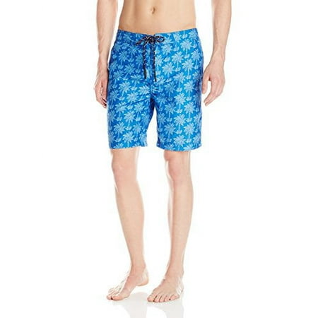 Surfside Supply Company Men's Palm Tree Print Board Shorts - Azul Blue - Large