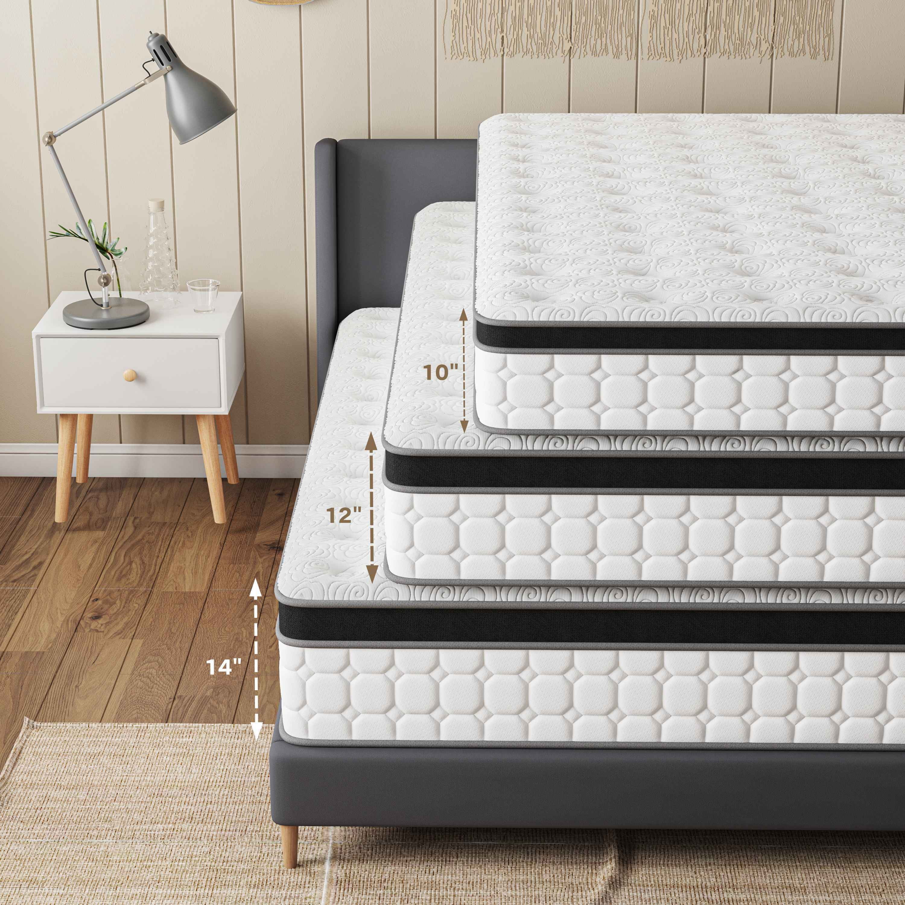 Tvdfgts 10 inch Queen Mattress, Cooling Gel Memory Foam Mattress