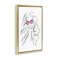 thumbnail image 2 of Stupell Industries Leila Pink Heart Sunglasses Gold Framed Floater Canvas Wall Art, design by Martina Pavlova, 2 of 10