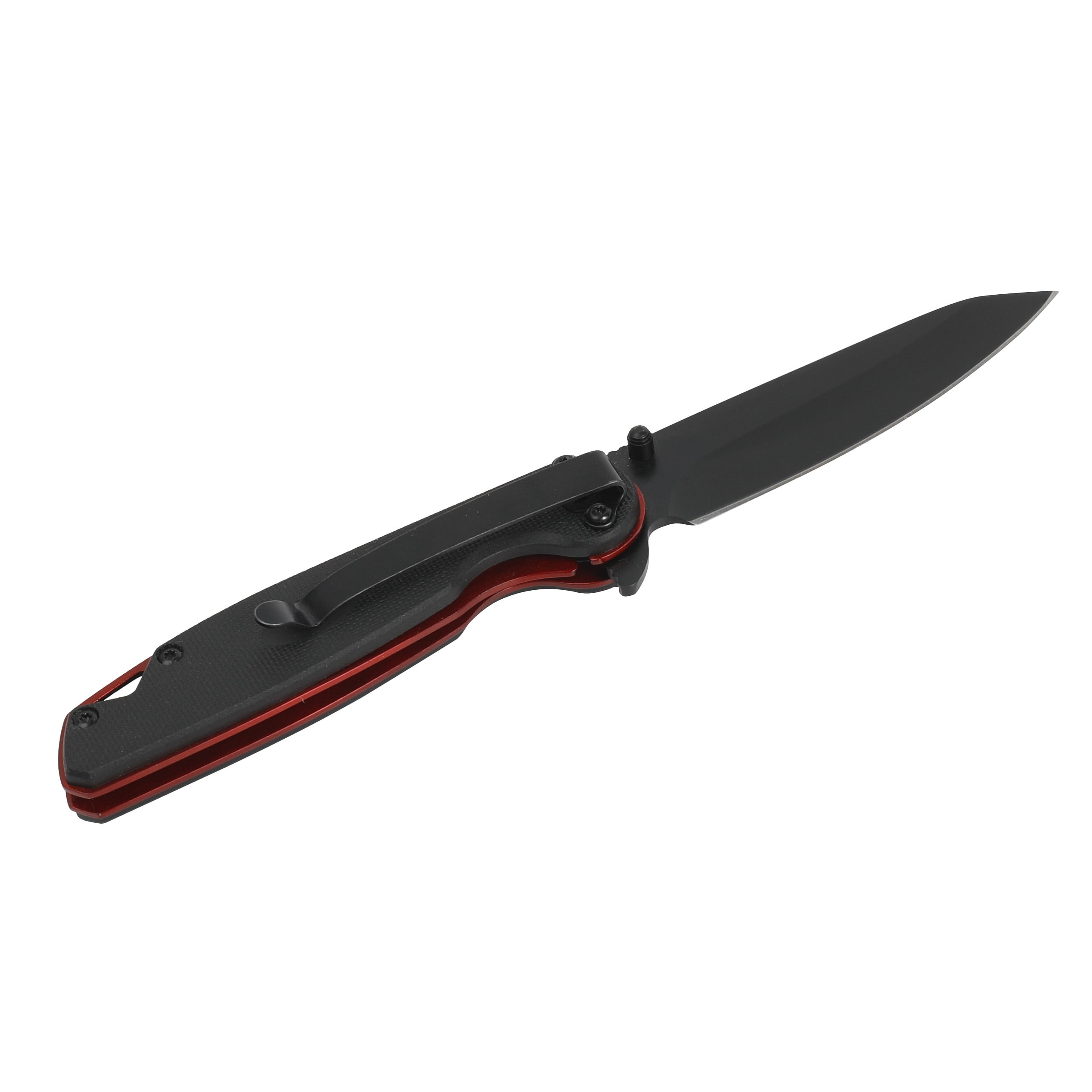 Ozark Trail Fathom 7 inch Folding Knife, Drop Point Blade, Black Handle