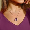 thumbnail image 2 of Purple & Rose Gold Angel Heart Necklace, 2 of 4