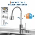 thumbnail image 4 of Studyset Stainless Steel Laundry Utility Sink, Freestanding Single Bowl Kitchen Sink with Hot & Cold Water Faucet, Built-In Wash Board, Drawer, Drain Basket, Dish Rack for Laundry Room, Garage, 4 of 8