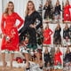 thumbnail image 1 of Vestido de Navidad de Cosplayer de color con cuello en V, elegante vestido de fiesta de manga larga, disfraz de Cosplay, traje de carnaval para adultos, ropa para mujer, 1 of 1