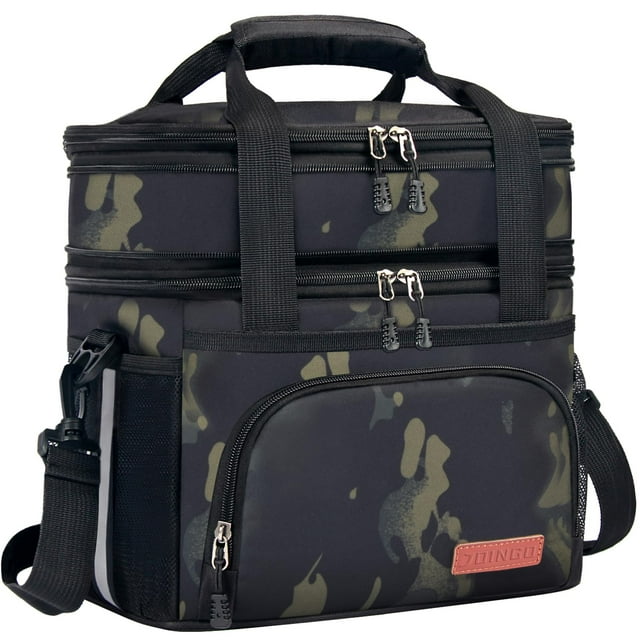 Lonchera JOINGO grande, aislante de doble capa expandible en camuflaje