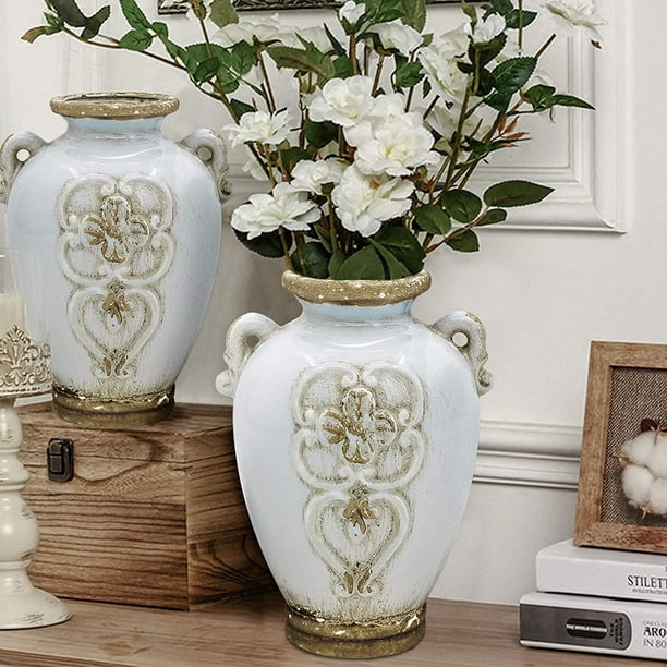 CPDD Blanc Rustique Vase en Céramique Vintage Ferme Vase Shabby