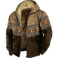 thumbnail image 1 of Men's Sweatshirt Arctic Velvet Hooded Retro Printed Autumn And Winter Sweatshirt, 1 of 5